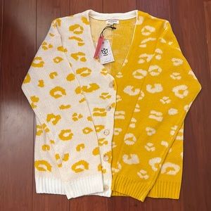 BNWT white and yellow cardigan